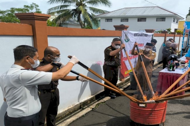 Karutan Marabahan Dukung Pemusnahan Barang Rampasan di Kejari Barito Kuala