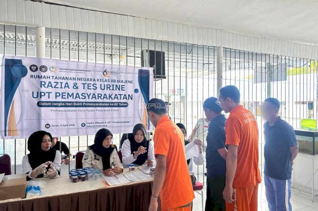 Sambut HBP Ke-62, Rutan Majene Tes Urine Petugas dan Warga Binaan Tegaskan Komitmen Bersih Narkoba