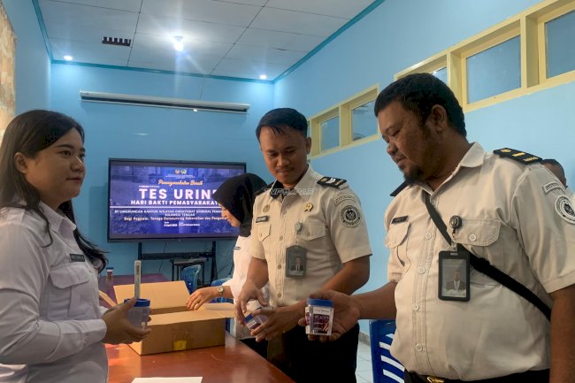 Tegas Zero Narkoba, Kanwil Ditjenpas Sulteng Gelar Tes Urine Acak Sambut HBP Ke-62