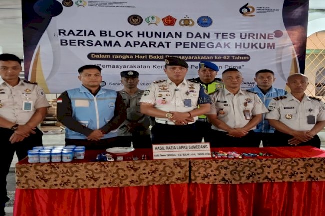 Bersama APH, Lapas Sumedang Gelar Razia dan Perkuat Komitmen Zero Halinar