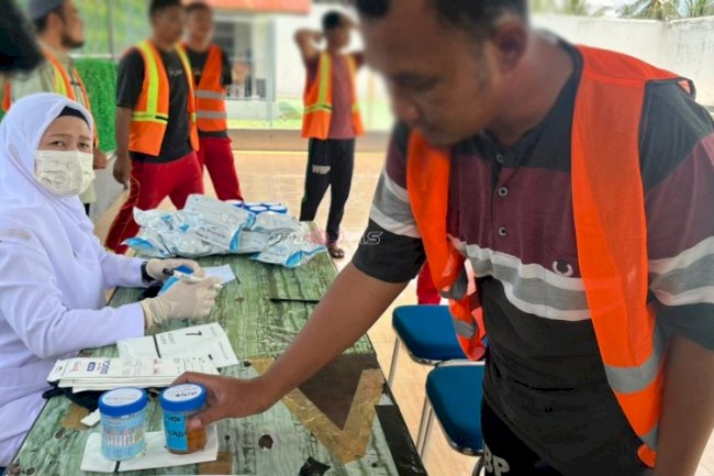 Komitmen Zero Halinar, Lapas Labuhan Bilik Gelar Razia Gabungan dan Tes Urine 