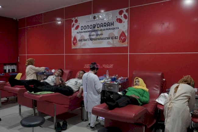 Aksi Kemanusiaan Peringati HBP Ke-62, Rutan Perempuan Surabaya Gelar Kegiatan Donor Darah