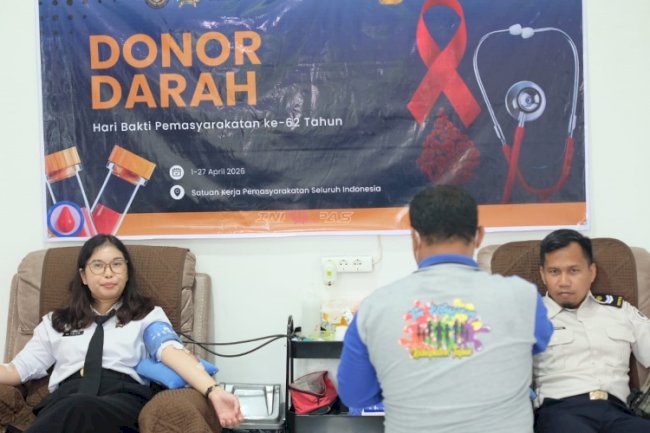 Sinergi dengan PMI Kab. Tapin, Rutan Rantau Gelar Donor Darah Peringati HBP Ke-62