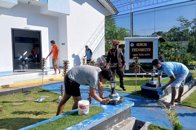 Lapas Piru Gelar Aksi Bersih-Bersih, Semarakkan HBP Ke-62 dengan Semangat Kebersamaan