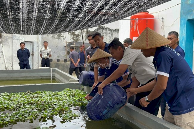 Lapas Brebes Tanam Harapan lewat Penebaran 2.000 Benih Lele