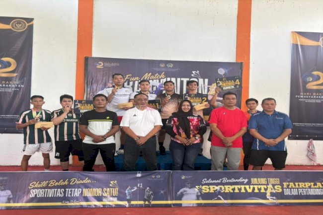 Rangkaian HBP Ke-62, Rutan Majene Raih Juara 3 Turnamen Bulutangkis se-Kanwil Ditjenpas Sulbar