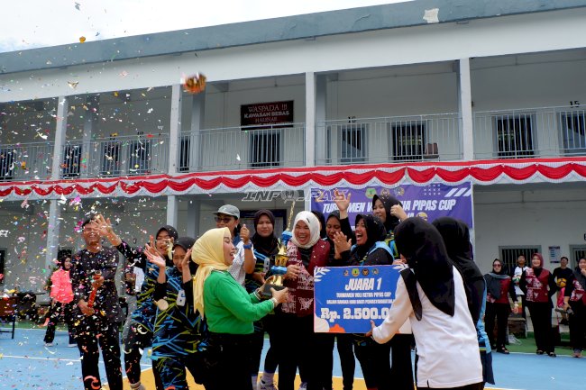 Tak Terkalahkan, Tim Voli Lapas Perempuan Palembang Bungkam Rutan Palembang di Final