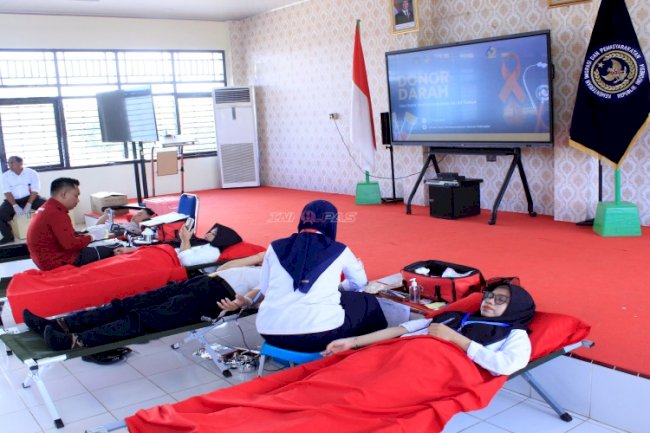 Meriahkan HBP Ke-62, Kanwil Ditjenpas Sultra Selenggarakan Donor Darah