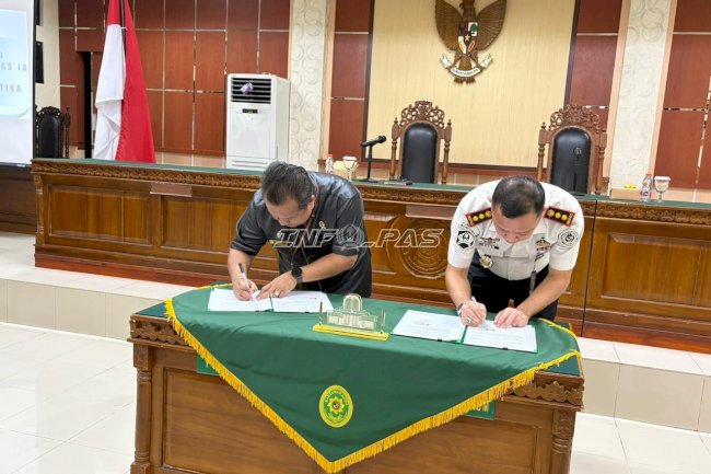 Lapas Narkotika Karang Intan dan PN Martapura Sepakati PKS Pendidikan dan Layanan Sidang