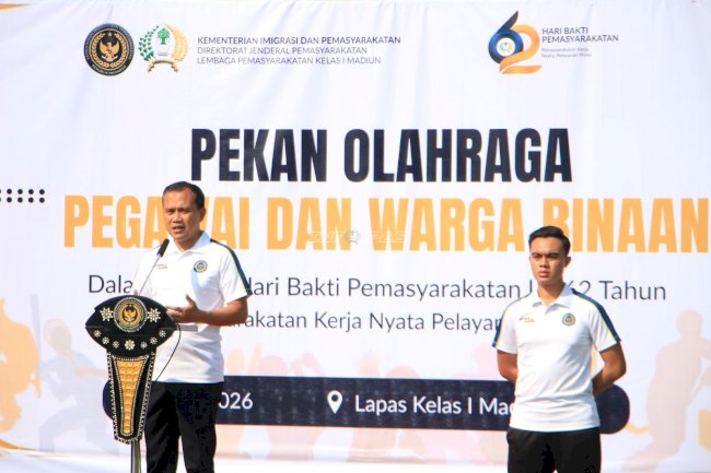 Semarak HBP Ke-62, Lapas I Madiun Buka Pekan Olahraga Pegawai dan Warga Binaan