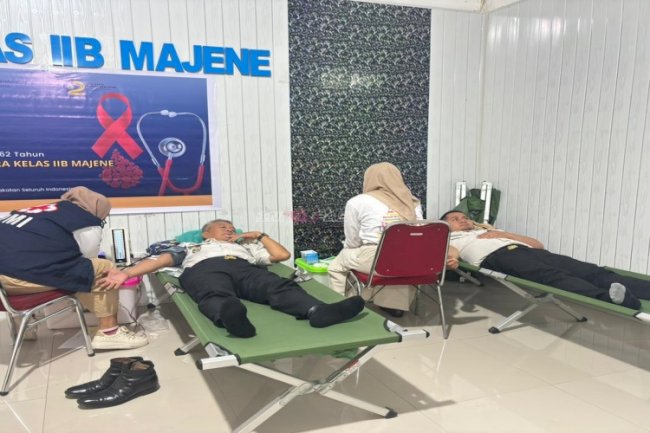 Momentum HBP Ke-62, Rutan Majene Gelar Aksi Sosial melalui Donor Darah