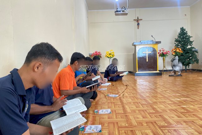 Hangatkan Iman, Lapas Kotabaru Gelar Ibadah bersama Warga Binaan Kristiani