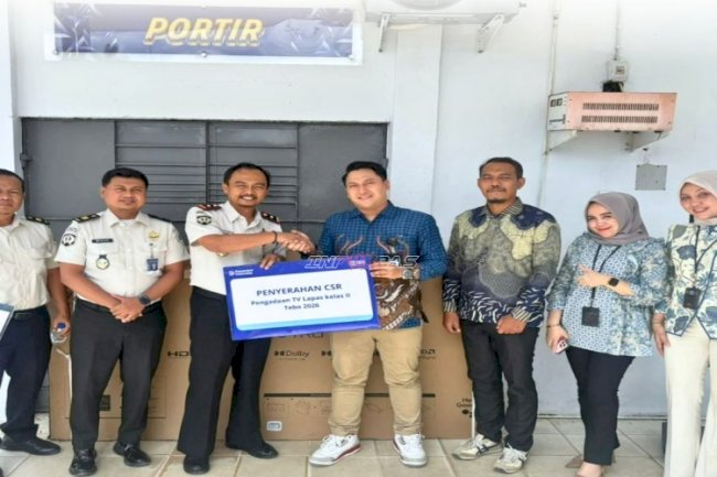 Sinergi dengan KC BRI Rimbo Bujang, Lapas Muara Tebo Terima CSR Televisi 85 Inci