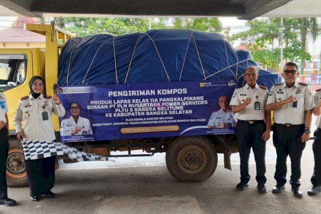  Usai Dua Kabupaten, Empat Ton Kompos Lapas Pangkalpinang Dikirim ke Bangka Selatan  