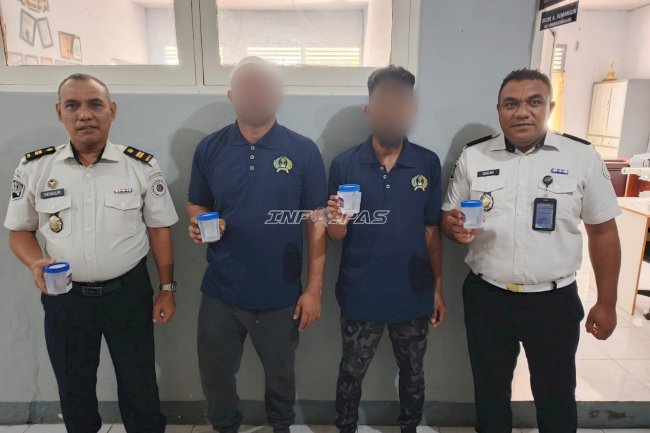 Deteksi Dini Gangguan Kamtib, Tes Urine Petugas dan Warga Binaan Lapas Tual Negatif