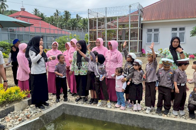 Edukasi Sejak Dini, Rutan Donggala Terima Kunjungan Siswa TK Kemala Bhayangkari