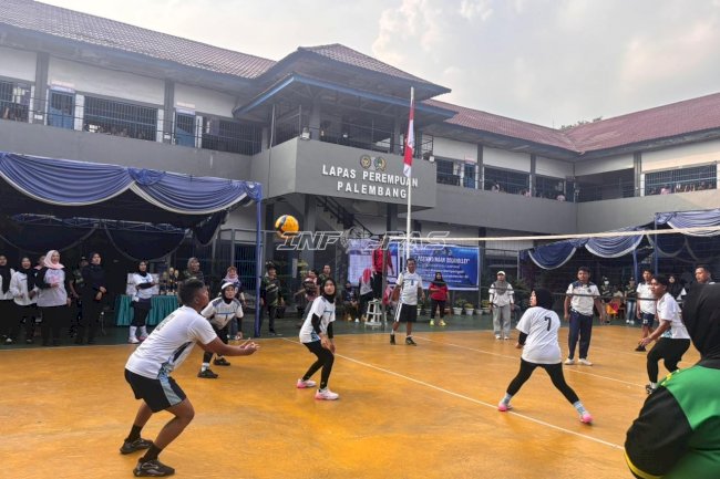 Tampil Solid, Tim Voli Campuran Lapas Perempuan Palembang Amankan Posisi Ketiga