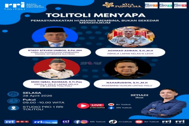 Lapas Tolitoli Gaungkan Pemasyarakatan Humanis lewat Dialog Interaktif RRI