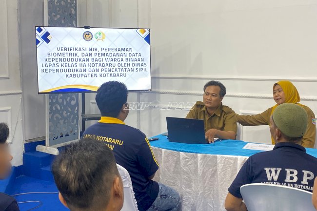 Lapas Kotabaru Gandeng Disdukcapil Verifikasi NIK dan Rekam Biometrik Warga Binaan
