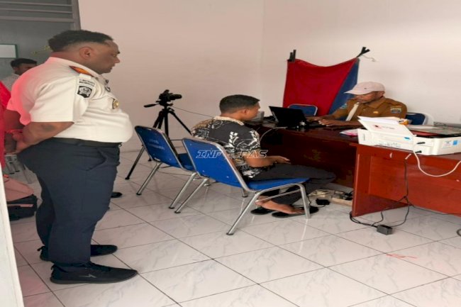 Lapas Kaimana Gandeng Disdukcapil Gelar Perekaman KTP-el bagi Warga Binaan