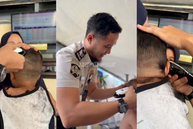 Sentuhan Humanis di Lapas Perempuan Malang, Petugas Pangkas Rambut Anak Warga Binaan