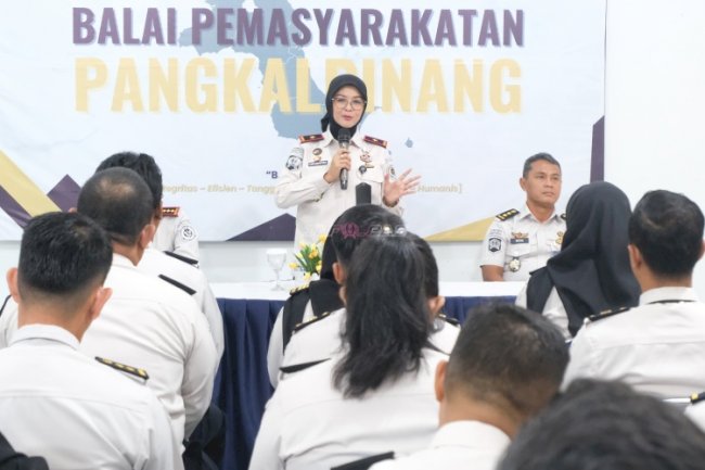 Kunjungi Bapas Pangkalpinang, Kakanwil Ditjenpas Kep. Babel Berikan Penguatan Peran dan Tusi PK
