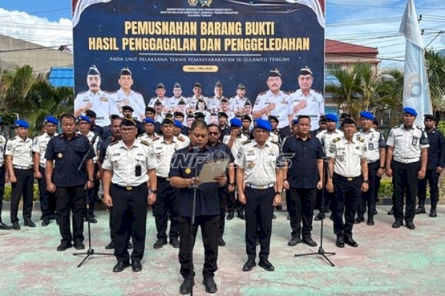 Perkuat Komitmen Zero Halinar, LPKA Palu Hadiri Pemusnahan Barang Bukti Hasil Razia