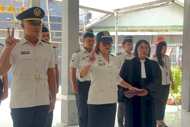 Lantik Dua Kasubsi, Ini Pesan Kalapas Tahuna