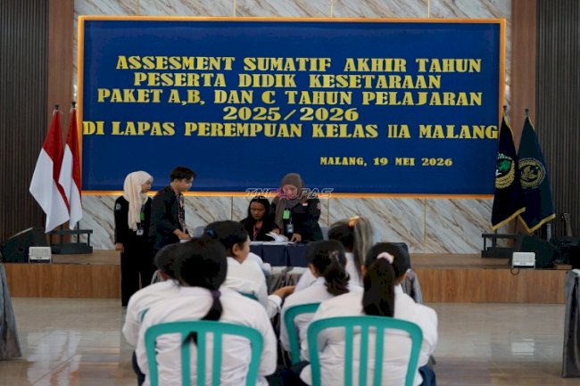 Penuhi Hak Pendidikan Warga Binaan, Lapas Perempuan Malang Fasilitasi Asesmen Sumatif Akhir Tahun Program Kesetaraan