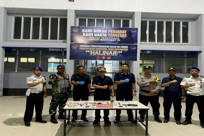 Gandeng APH, Lapas Luwuk Gelar Razia Gempur Halinar