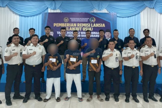 Tiga Warga Binaan Lansia Lapas Banjarbaru Terima Remisi Lanjut Usia Tahun 2026