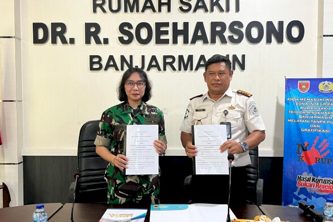 Perkuat Layanan Kesehatan Warga Binaan, Lapas Banjarmasin Teken PKS dengan RS dr. R. Soeharsono