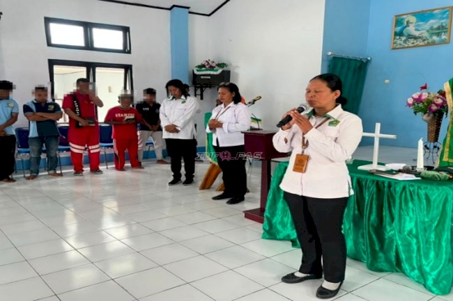Lapas Piru Bersama Kemenag Kab. SBB Gelar Pembinaan Kerohanian Kristen