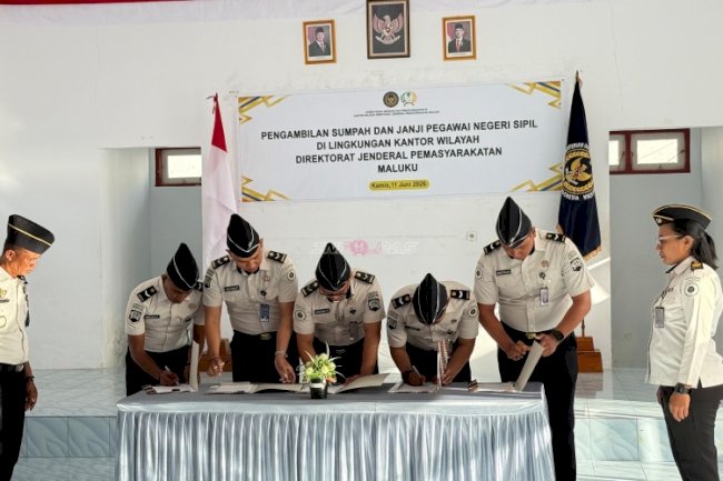 Lima CASN Lapas Namlea Resmi Dilantik dan Diambil Sumpah Jadi ASN
