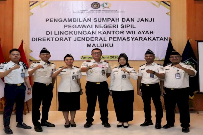 Pengambilan Sumpah dan Janji ASN, Enam Petugas Lapas Ambon Siap Perkuat Jajaran Pemasyarakatan Maluku