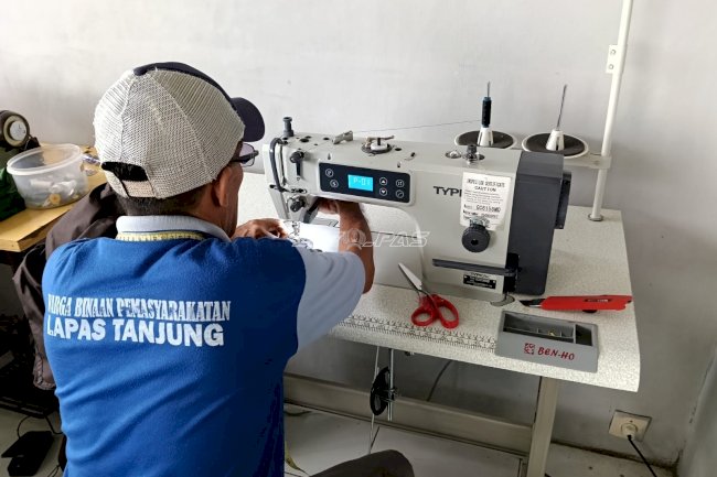 Lapas Tanjung Siapkan Warga Binaan Mandiri lewat Keterampilan Menjahit