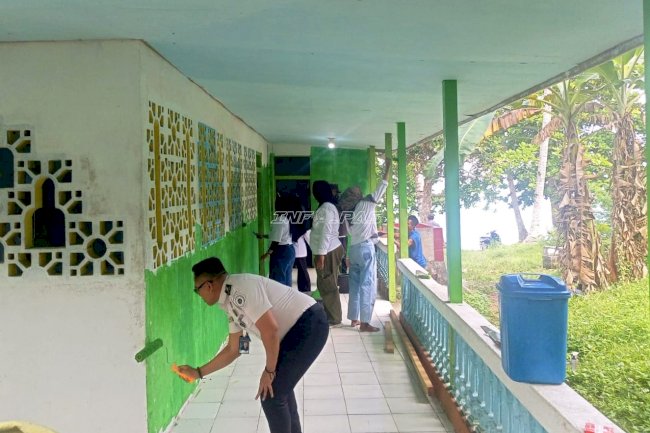Sambut 1 Muharam 1448 H, Lapas Wahai bersama KUA dan MTsN 3 Maluku Tengah Renovasi Masjid