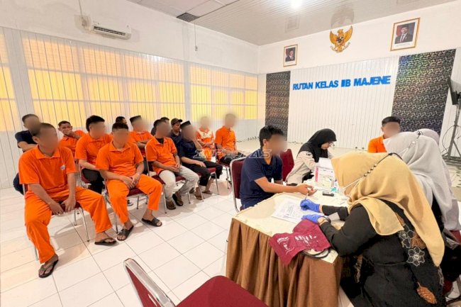 Rutan Majene Gandeng Puskesmas Gelar Skrining HIV, PTM, dan TB bagi Warga Binaan