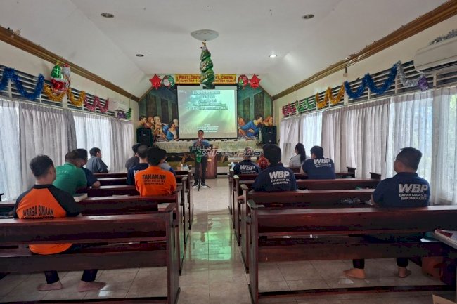 Warga Binaan Kristiani Lapas Banjarmasin Ikuti Ibadah Rutin bersama GBI House of Restoration