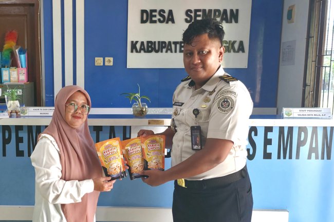 Perluas Pemasaran Keripik Tempe Lapsuli, Lapas Sungailiat Gandeng Pemdes Sempan