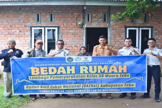 Lapas Muara Tebo Tinjau Lokasi Program Bedah Rumah bersama Baznas Kab. Tebo