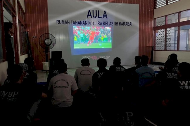 Rutan Barabai Gelar Nobar Piala Dunia, Perkuat Kebersamaan melalui Olahraga