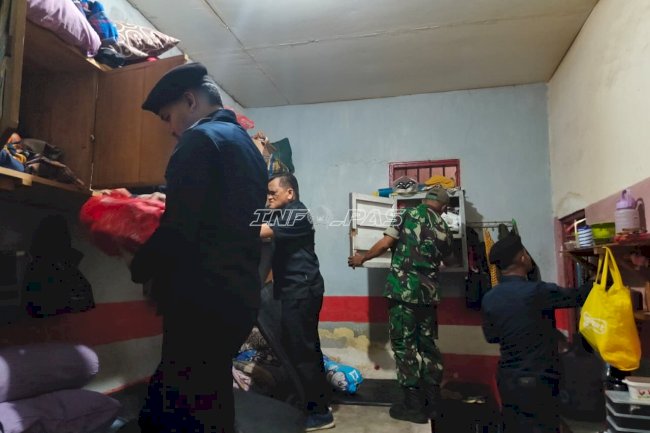 Lapas Wahai Gandeng Koramil Gelar Penggeledahan Mendadak Blok Hunian