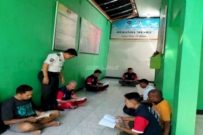 Bina Literasi, Lapas Wahai Konsisten Tingkatkan Budaya Membaca Warga Binaan