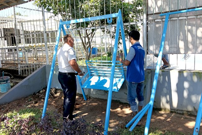 Ayunan Hasil Karya Warga Binaan, Percantik Area Bermain Anak Lapas Tanjung