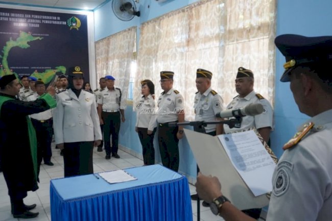 Perkuat Kinerja Pemasyarakatan, Kakanwil Ditjenpas Sulteng Lantik Pejabat Lapas Perempuan Palu