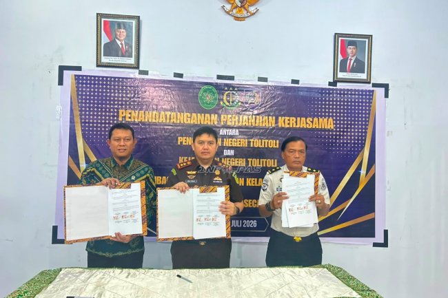 Lapas Tolitoli Teken Perjanjian Persidangan Elektronik bersama APH