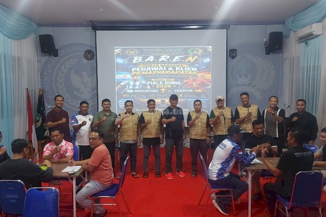Bapas Banjarmasin Rangkul Klien lewat Kegiatan Baren dan Nobar Piala Dunia