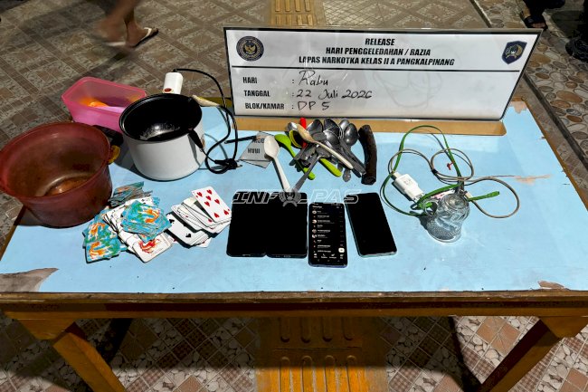 Razia Malam, Lapas Narkotika Pangkalpinang Temukan Empat Handphone Ilegal