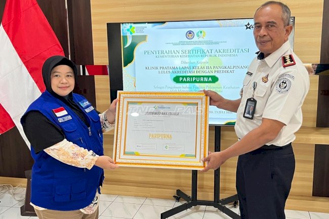 Klinik Pratama Lapas Pangkalpinang Raih Akreditasi Paripurna Berstandar Nasional
